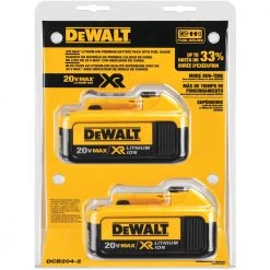 Dewalt DCB204-2 (2) 20V MAX Premium XR 4 Ah Lithium-Ion Batteries -Dewalt Sales 2022 dewndcb204 2 d
