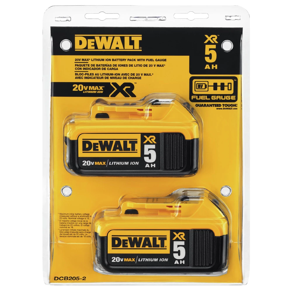 Dewalt DCB205-2 20V MAX XR Premium 5 Ah Lithium-Ion Battery (2-Pack) 3 Dewalt DCB205-2 20V MAX XR Premium 5 Ah Lithium-Ion Battery (2-Pack) - Image 3