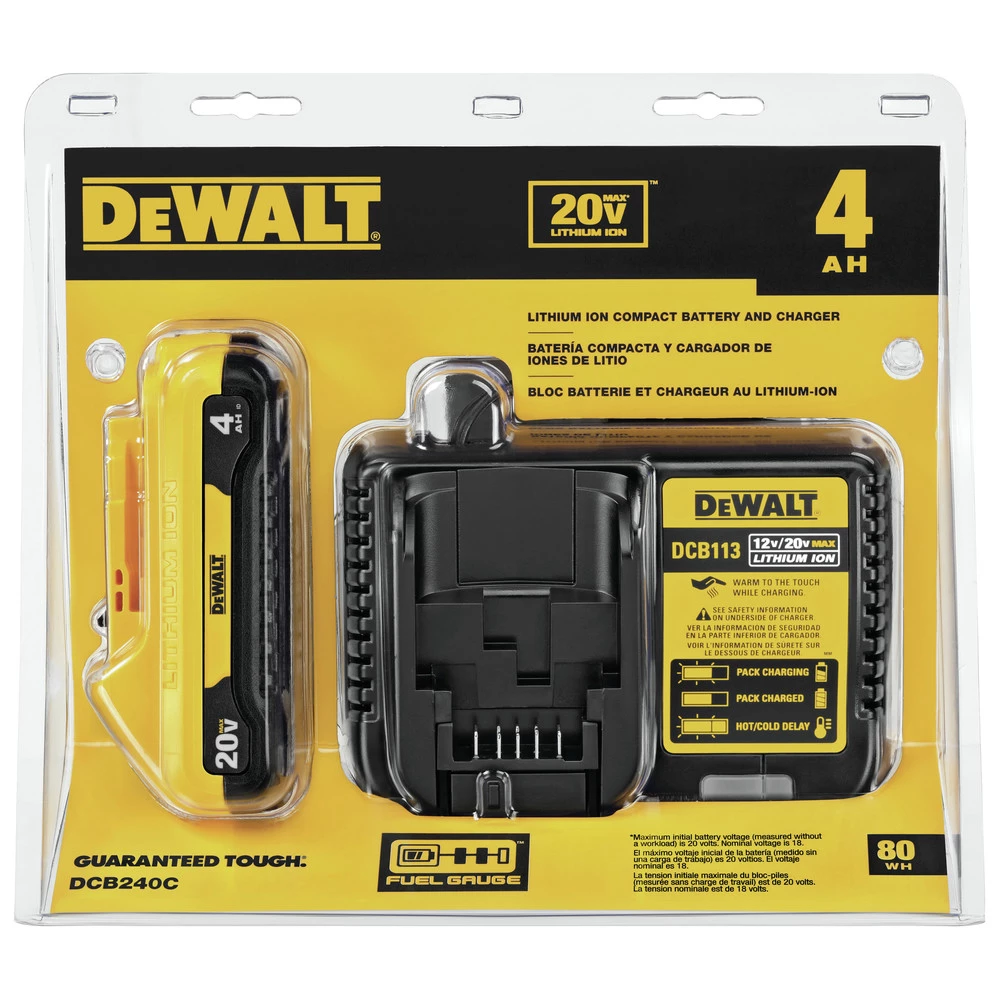 Dewalt DCB240C 20V MAX 4 Ah Compact Lithium-Ion Battery And Charger Starter Kit 2 Dewalt DCB240C 20V MAX 4 Ah Compact Lithium-Ion Battery And Charger Starter Kit - Image 2