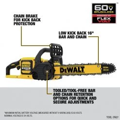 Dewalt DCCS670B 60V MAX Brushless 16 In. Chainsaw (Tool Only) -Dewalt Sales 2022 dewndccs670b j