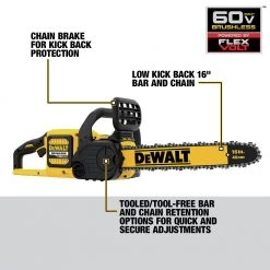 Dewalt DCCS670X1 60V 3.0 Ah FLEXVOLT Cordless Lithium-Ion Brushless 16 In. Chainsaw Kit -Dewalt Sales 2022 dewndccs670x1 i