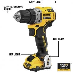 Dewalt DCD701F2 XTREME 12V MAX Brushless Lithium-Ion 3/8 In. Cordless Drill Driver Kit (2 Ah) -Dewalt Sales 2022 dewndcd701f2 j