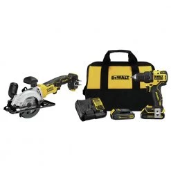 Dewalt DCD708C2-DCS571B-BNDL ATOMIC 20V MAX 1/2 In. Cordless Drill Driver Kit And 4-1/2 In. Circular Saw