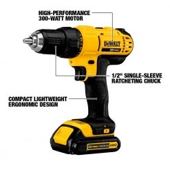 Dewalt DCD771C2 20V MAX Brushed Lithium-Ion 1/2 In. Cordless Compact Drill Driver Kit With 2 Batteries (1.3 Ah) -Dewalt Sales 2022 dewndcd771c2 d