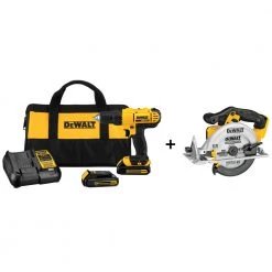 Dewalt DCD771C2 & DCS391B 20V MAX Cordless Lithium-Ion 1/2 In. Compact Drill Driver Kit With 20V MAX Cordless Lithium-Ion 6-1/2 In. Circular Saw