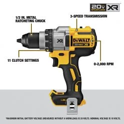 Dewalt DCD991B 20V MAX XR Lithium-Ion Brushless 3-Speed 1/2 In. Cordless Drill Driver (Tool Only) -Dewalt Sales 2022 dewndcd991b c