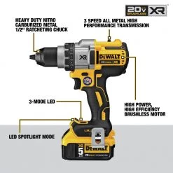 Dewalt DCD991P2 20V MAX XR Lithium-Ion Brushless 3-Speed 1/2 In. Cordless Drill Driver Kit (5 Ah) -Dewalt Sales 2022 dewndcd991p2 k
