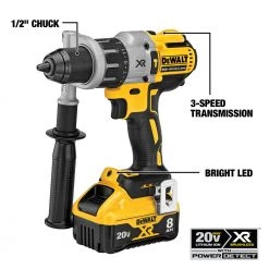Dewalt DCD998W1 20V MAX XR POWER DETECT Brushless Lithium-Ion 1/2 In. Cordless Hammer Drill Driver Kit (8 Ah) -Dewalt Sales 2022 dewndcd998w1 h