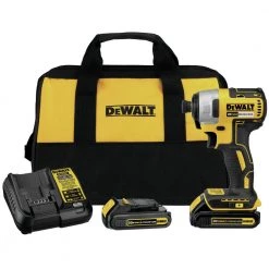 Dewalt DCF787C2 20V MAX Brushless Lithium-Ion 1/4 In. Cordless Impact Driver Kit With (2) 1.3 Ah Batteries