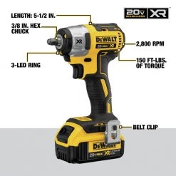Dewalt DCF890M2 20V MAX XR Cordless Lithium-Ion 3/8 In. Compact Impact Wrench Kit 18 Dewalt DCF890M2 20V MAX XR Cordless Lithium-Ion 3/8 In. Compact Impact Wrench Kit -Dewalt Sales 2022 dewndcf890m2 e