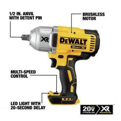 Dewalt DCF899M1 20V MAX XR Brushless Lithium-Ion 1/2 In. Cordless High Torque Impact Wrench With Detent Pin Anvil Kit (4 Ah) -Dewalt Sales 2022 dewndcf899m1 c