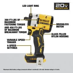 Dewalt DCF921B ATOMIC 20V MAX Brushless Lithium-Ion 1/2 In. Cordless Impact Wrench With Hog Ring Anvil (Tool Only) -Dewalt Sales 2022 dewndcf921b i