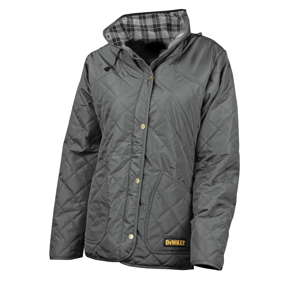 Dewalt DCHJ084CD1-XL 20V MAX Li-Ion Charcoal Women's Flannel Lined Diamond Quilted Heated Jacket Kit - XL 2 Dewalt DCHJ084CD1-XL 20V MAX Li-Ion Charcoal Women's Flannel Lined Diamond Quilted Heated Jacket Kit - XL - Image 2
