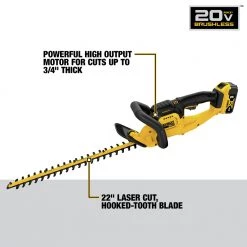 Dewalt DCHT820P1 20V MAX Brushed Lithium-Ion 22 In. Cordless Hedge Trimmer Kit (5 Ah) -Dewalt Sales 2022 dewndcht820p1 i