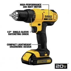 Dewalt DCK240C2 20V MAX Compact Lithium-Ion 1/2 In. Cordless Drill Driver/ 1/4 In. Impact Driver Combo Kit (1.3 Ah) -Dewalt Sales 2022 dewndck240c2 j