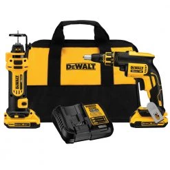 Dewalt DCK263D2 2-Tool Combo Kit - 20V MAX XR Brushless Cordless Drywall Screwgun & Cut-Out Tool Kit With 2 Batteries (2 Ah)