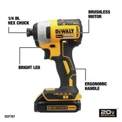 Dewalt DCK277C2 20V MAX 1.5 Ah Cordless Lithium-Ion Compact Brushless Drill And Impact Driver Combo Kit -Dewalt Sales 2022 dewndck277c2 d