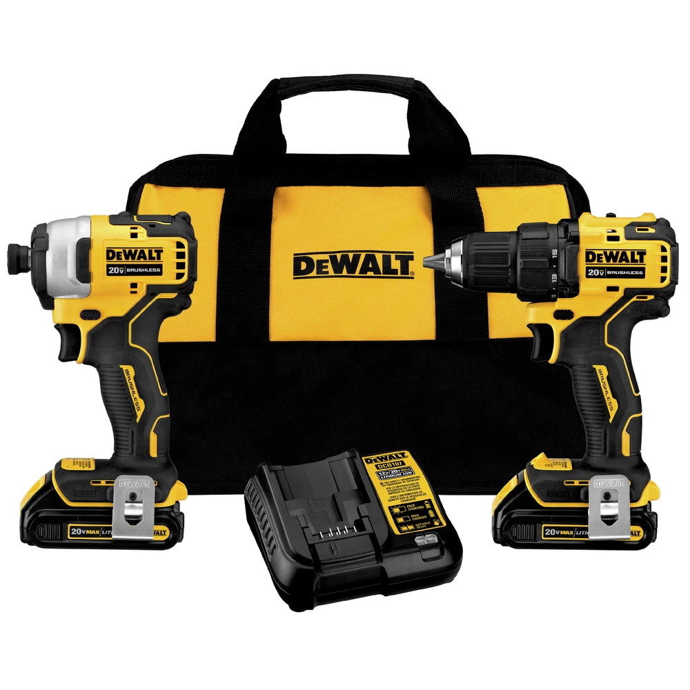 Dewalt DCK278C2 2-Tool Combo Kit - 20V MAX ATOMIC Brushless Cordless Drill Driver & Impact Driver Kit With 2 Batteries (1.3 Ah) 1 Dewalt DCK278C2 2-Tool Combo Kit - 20V MAX ATOMIC Brushless Cordless Drill Driver & Impact Driver Kit With 2 Batteries (1.3 Ah)