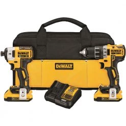 Dewalt DCK283D2 2-Tool Combo Kit - 20V MAX XR Brushless Cordless Compact Drill Driver & Impact Driver Kit With 2 Batteries (2 Ah)