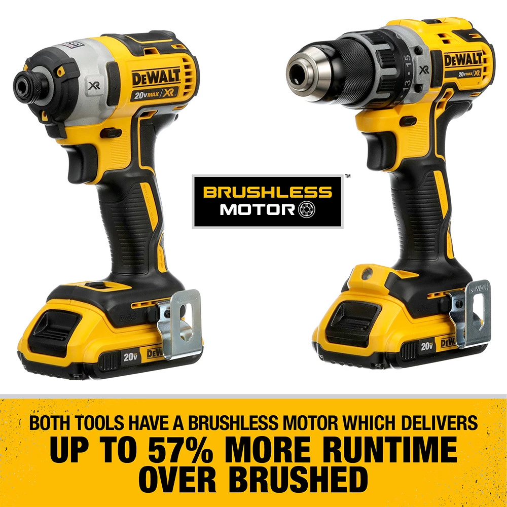 Dewalt DCK283D2 2-Tool Combo Kit - 20V MAX XR Brushless Cordless Compact Drill Driver & Impact Driver Kit With 2 Batteries (2 Ah) 10 Dewalt DCK283D2 2-Tool Combo Kit - 20V MAX XR Brushless Cordless Compact Drill Driver & Impact Driver Kit With 2 Batteries (2 Ah) - Image 10