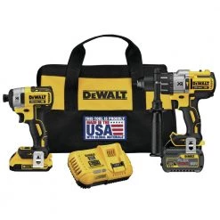 Dewalt DCK299D1T1 2-Tool Combo Kit - FLEXVOLT 20V MAX Cordless Hammer Drill & Impact Driver Kit With 2 Batteries (2 Ah/6 Ah)