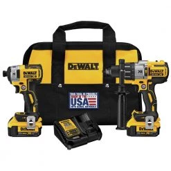 Dewalt DCK299M2 2-Tool Combo Kit - 20V MAX XR Brushless Cordless Hammer Drill & Impact Driver Kit With 2 Batteries (4 Ah)