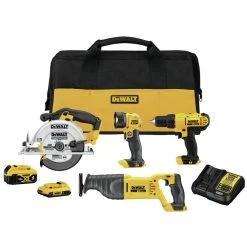 Dewalt DCK445D1M1 20V MAX Lithium-Ion Cordless 4-Tool Combo Kit (2 Ah/4 Ah)