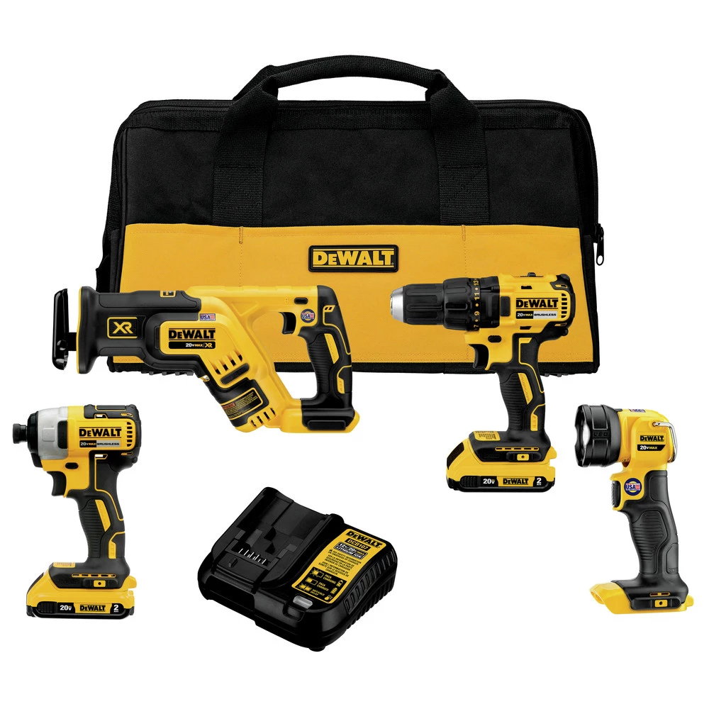 Dewalt DCK476D2 20V MAX Brushless Lithium-Ion Cordless 4-Tool Combo Kit (2 Ah) 1 Dewalt DCK476D2 20V MAX Brushless Lithium-Ion Cordless 4-Tool Combo Kit (2 Ah)