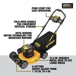 Dewalt DCMWP233U2 2X 20V MAX Brushless Lithium-Ion 21-1/2 In. Cordless Push Mower Kit With 2 Batteries (10 Ah) 30 Dewalt DCMWP233U2 2X 20V MAX Brushless Lithium-Ion 21-1/2 In. Cordless Push Mower Kit With 2 Batteries (10 Ah) -Dewalt Sales 2022 dewndcmwp233u2 c