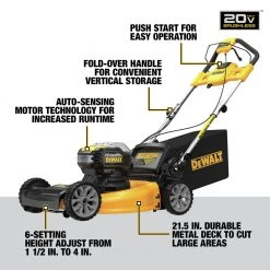 Dewalt DCMWSP244U2 2X 20V MAX Brushless Lithium-Ion 21-1/2 In. Cordless FWD Self-Propelled Lawn Mower Kit With 2 Batteries (10 Ah) -Dewalt Sales 2022 dewndcmwsp244u2 h