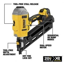 Dewalt DCN692M1 20V MAX XR Brushless Lithium-Ion 30 Degree Cordless Paper Collated Framing Nailer Kit (4 Ah) -Dewalt Sales 2022 dewndcn692m1 s