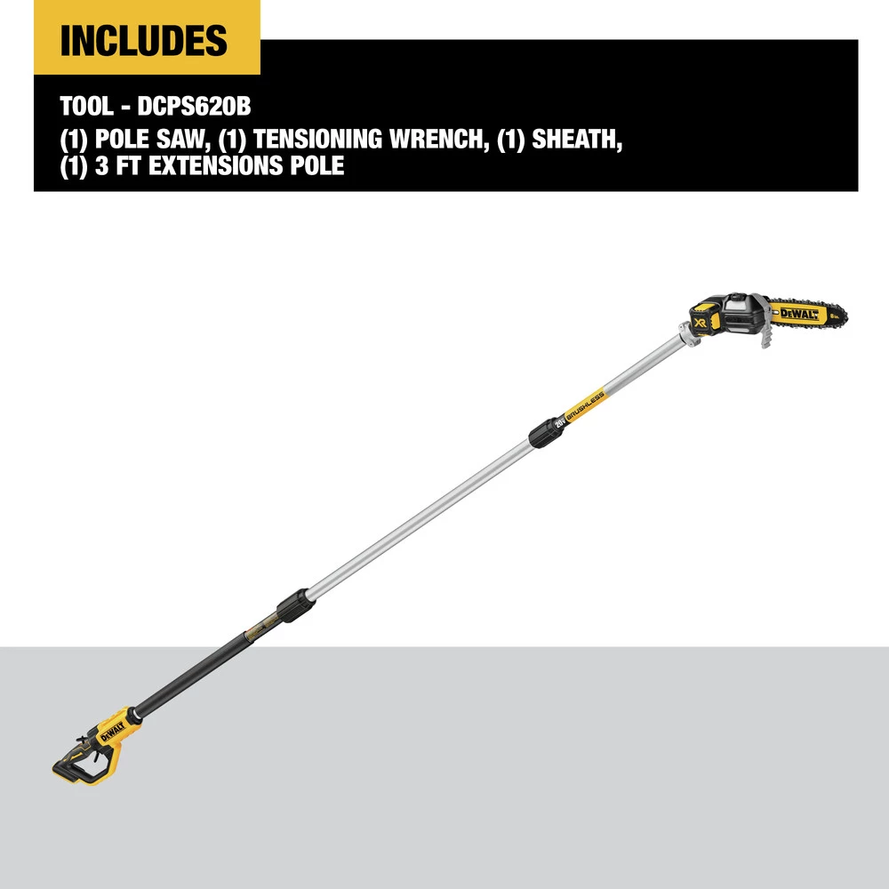 Dewalt DCPS620B 20V MAX XR Cordless Lithium-Ion Pole Saw (Tool Only) 2 Dewalt DCPS620B 20V MAX XR Cordless Lithium-Ion Pole Saw (Tool Only) - Image 2