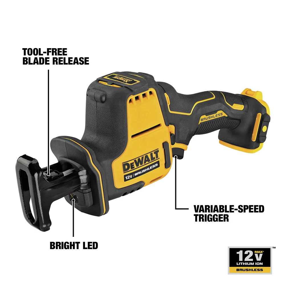 Dewalt DCS312B XTREME 12V MAX Brushless Lithium-Ion One-Handed Cordless Reciprocating Saw (Tool Only) 3 Dewalt DCS312B XTREME 12V MAX Brushless Lithium-Ion One-Handed Cordless Reciprocating Saw (Tool Only) - Image 3