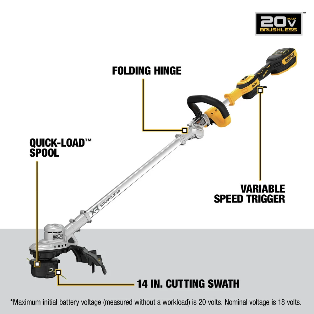 Dewalt DCST922B 20V MAX Lithium-Ion Cordless 14 In. Folding String Trimmer (Tool Only) 6 Dewalt DCST922B 20V MAX Lithium-Ion Cordless 14 In. Folding String Trimmer (Tool Only) - Image 6