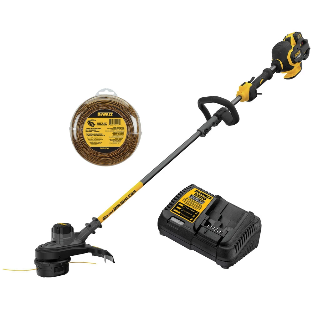Dewalt DCST970X1S-DWO1DT802 60V MAX FLEXVOLT Brushless Lithium-Ion Cordless String Trimmer And 0.080 In. X 225 Ft. String Trimmer Line Bundle (3 Ah) 1 Dewalt DCST970X1S-DWO1DT802 60V MAX FLEXVOLT Brushless Lithium-Ion Cordless String Trimmer And 0.080 In. X 225 Ft. String Trimmer Line Bundle (3 Ah)