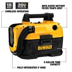 Dewalt DCV580H 20V MAX Brushed Lithium-Ion Cordless Wet/Dry Vacuum (Tool Only) -Dewalt Sales 2022 dewndcv580h g