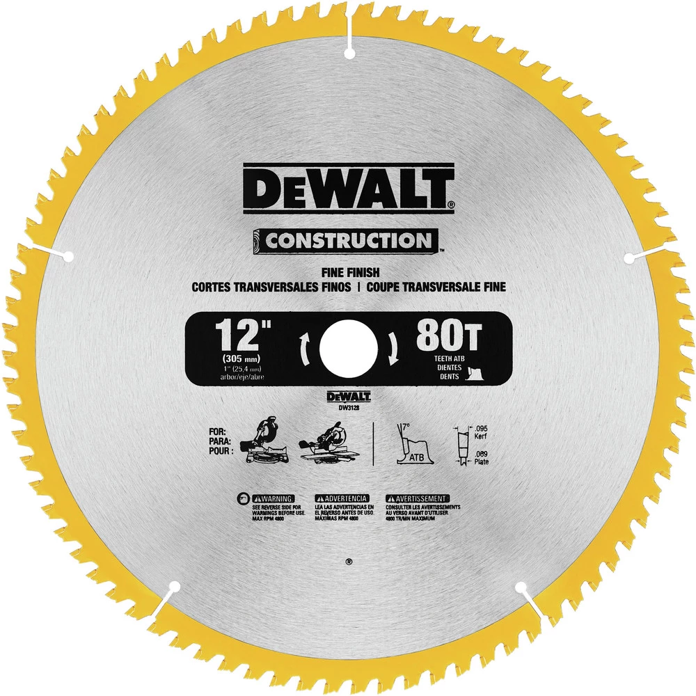 Dewalt DW3128P5D80I Series 20 12 In. 80 Tooth Saw Blade (2-Pack) 1 Dewalt DW3128P5D80I Series 20 12 In. 80 Tooth Saw Blade (2-Pack)