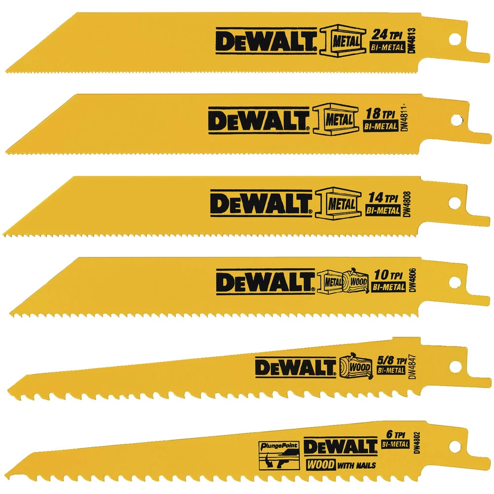 Dewalt DW4856 6-Piece Reciprocating Saw Blade Set 1 Dewalt DW4856 6-Piece Reciprocating Saw Blade Set