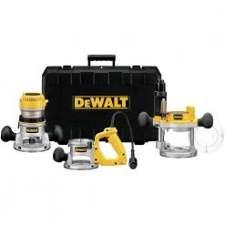 Dewalt DW618B3 120V 12 Amp Brushed 2-1/4 HP Corded Three Base Router Kit