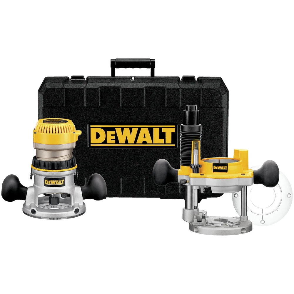 Dewalt DW618PK 2-1/4 HP EVS Fixed Base & Plunge Router Combo Kit With Hard Case 1 Dewalt DW618PK 2-1/4 HP EVS Fixed Base & Plunge Router Combo Kit With Hard Case
