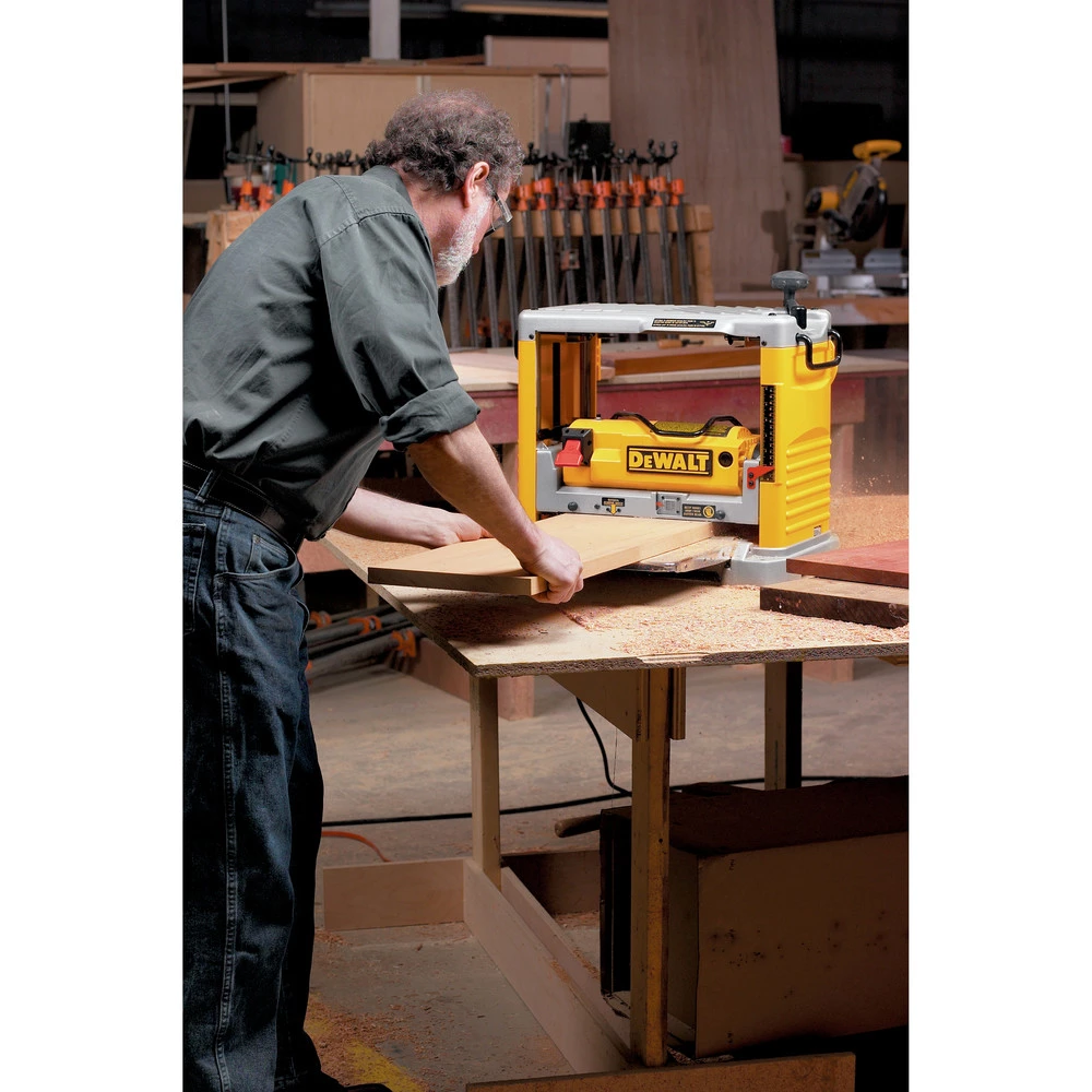Dewalt DW734 120V 15 Amp Brushed 12-1/2 In. Corded Thickness Planer With Three Knife Cutter-Head 12 Dewalt DW734 120V 15 Amp Brushed 12-1/2 In. Corded Thickness Planer With Three Knife Cutter-Head - Image 12