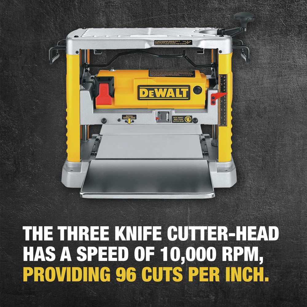 Dewalt DW734 120V 15 Amp Brushed 12-1/2 In. Corded Thickness Planer With Three Knife Cutter-Head 9 Dewalt DW734 120V 15 Amp Brushed 12-1/2 In. Corded Thickness Planer With Three Knife Cutter-Head - Image 9