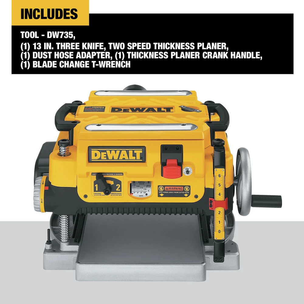 Dewalt DW735 120V 15 Amp 13 In. Corded Three Knife Two Speed Thickness Planer 2 Dewalt DW735 120V 15 Amp 13 In. Corded Three Knife Two Speed Thickness Planer - Image 2