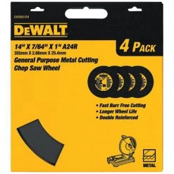 Dewalt DW8001B4 14 In. X 7/64 In. A24R High-Performance Metal Chop Saw Wheel (4 Pc)