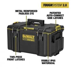 Dewalt DWST08300 14-3/4 In. X 21-3/4 In. X 12-3/8 In. ToughSystem 2.0 Tool Box - Large, Black -Dewalt Sales 2022 dewndwst08300 g