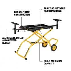 Dewalt DWX726 25 In. X 60 In. X 32.5 In. Heavy-Duty Rolling Miter Saw Stand - Yellow/Black -Dewalt Sales 2022 dewndwx726 i